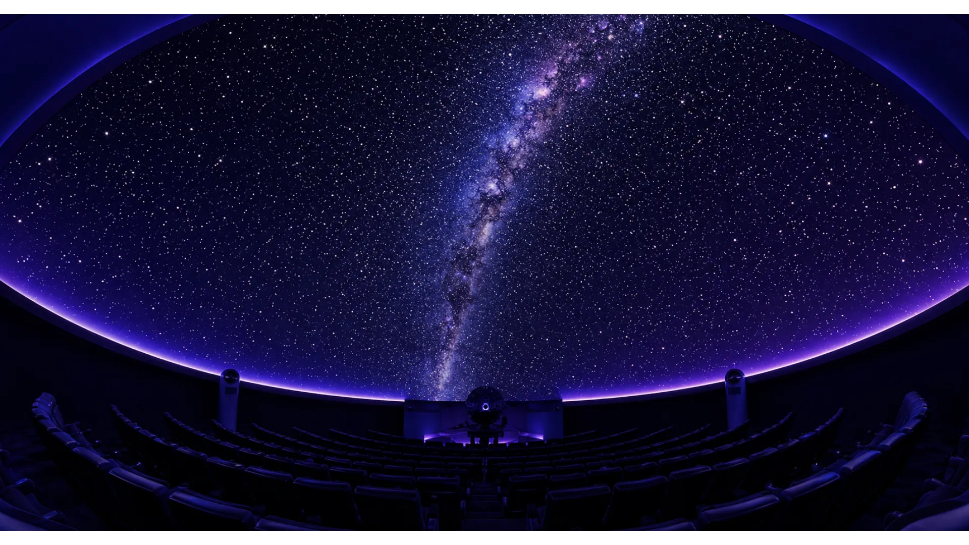 Projection immersive sous un planétarium